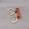 Korean Design Jewelry 14K Gold Plated Orange Zirconium Ball Pendant Earrings Elegant Women's Daily Work Accessories