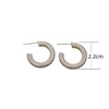 Korean Design Jewelry 14K Gold plated Copper Set Zircon C-shaped Earrings Elegant Women's Daily Work Accessories