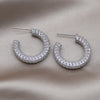 Korean Design Jewelry 14K Gold plated Copper Set Zircon C-shaped Earrings Elegant Women's Daily Work Accessories