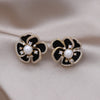 Korean Design Jewelry 14K Gold plated Fine Zircon Black Camellia Earrings Elegant Women's Prom Party Accessories