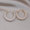 Korean Design Jewelry 14K Gold plated Handmade Pearl Round hoop Earrings Elegant Women's Daily Work Accessories