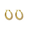 Korean Design Jewelry 14K Gold plated Handmade Pearl Round hoop Earrings Elegant Women's Daily Work Accessories