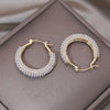 Korean Design Jewelry 14K Gold plated Handmade Pearl Round hoop Earrings Elegant Women's Daily Work Accessories