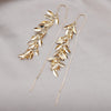 Korean Design Jewelry 14K Gold plated Metal Long Ear Earrings Elegant Women's Party Earline Accessories