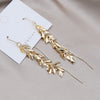Korean Design Jewelry 14K Gold plated Metal Long Ear Earrings Elegant Women's Party Earline Accessories