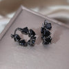 Korean Design Jewelry 14K Gold plated Simple Oval Zircon hoop Earrings Elegant Women's Daily Work Accessories