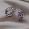 Korean Design Jewelry 14K Gold plated Simple Oval Zircon hoop Earrings Elegant Women's Daily Work Accessories