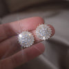 Korean Design Jewelry 14K Gold plated Simple Round  Zircon Earrings Elegant Women's Daily Work Accessories
