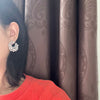 Korean Design Jewelry Delicate Copper Set Zircon Pearl Moon Exaggerated Earrings Elegant Women's Party Accessories
