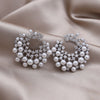 Korean Design Jewelry Delicate Copper Set Zircon Pearl Moon Exaggerated Earrings Elegant Women's Party Accessories