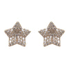 Korean Design Jewelry Exquisite Copper Inlaid Zircon Small Full Crystal Simple Pentagram Female Daily Wild Earrings