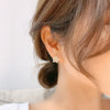 Korean Design Jewelry Exquisite Copper Inlaid Zircon Small Full Crystal Simple Pentagram Female Daily Wild Earrings