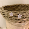 Korean Design Jewelry Exquisite Copper Inlaid Zircon Small Full Crystal Simple Pentagram Female Daily Wild Earrings