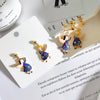 Korean Design Jewelry Personality Cute Angel Asymmetric Earrings Metal Drops Earless Earrings for women gift