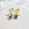 Korean Design Jewelry Personality Cute Angel Asymmetric Earrings Metal Drops Earless Earrings for women gift