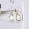 Korean Design Jewelry White Transparent Irregular Crystal Earrings  Simple Wedding Party Earrings for women