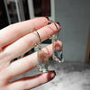 Korean Design Jewelry White Transparent Irregular Crystal Earrings  Simple Wedding Party Earrings for women