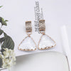 Korean Design Jewelry White Transparent Irregular Crystal Earrings  Simple Wedding Party Earrings for women