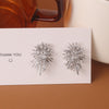 Korean Design Jewelry Personality Firework flowers Earrings Metal Copper Inlaid Zircon Earrings for women