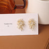 Korean Design Jewelry Personality Firework flowers Earrings Metal Copper Inlaid Zircon Earrings for women