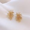 Korean Design Jewelry Personality Firework flowers Earrings Metal Copper Inlaid Zircon Earrings for women
