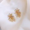Korean Design Jewelry Personality Firework flowers Earrings Metal Copper Inlaid Zircon Earrings for women