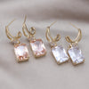 Korean Jewelry 14K Gold Plated  Square Zircon Pendant Earrings Elegant Women's Wedding Party Accessories