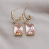 Korean Jewelry 14K Gold Plated  Square Zircon Pendant Earrings Elegant Women's Wedding Party Accessories