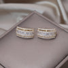 Korean Jewelry 14K Gold Plating  Multilayer Zircon Geometric Earrings Elegant Women's Daily Work Accessories