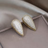 Korean Jewelry 14K Gold plated Copper Zircon Water Drop Full Zircon Earrings  Women's Prom Party Accessories