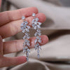 Korean Jewelry  Copper Set Zircon Irregular Long Tassel Earrings Elegant Women's Wedding Party Accessories