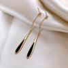 Korean Jewelry Simple Water Long Black acrylic Pendant Earrings Elegant Women's Long Thin Shower Party Accessories