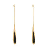 Korean Jewelry Simple Water Long Black acrylic Pendant Earrings Elegant Women's Long Thin Shower Party Accessories