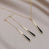 Korean Jewelry Simple Water Long Black acrylic Pendant Earrings Elegant Women's Long Thin Shower Party Accessories