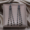 Korean Jewelry14K gold plated  Black Zircon Three layer Long Tassel Earrings Elegant Women's Party Accessories