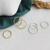 Korean Real S925 Sterling Silver Fine Rings Simple Hemp Pattern Gold Plated Circle Personality  Retro Rings Women Jewelry