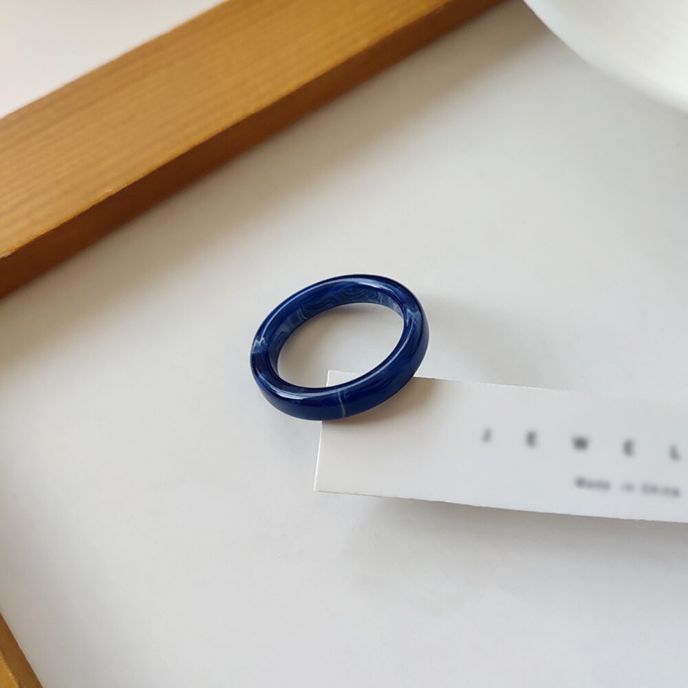 Korean Retro Geometric Color Fruit Ring Korean Version Of INS Wind Transparent Ring Girl Candy Color Fruit Ring