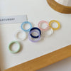 Korean Retro Geometric Color Fruit Ring Korean Version Of INS Wind Transparent Ring Girl Candy Color Fruit Ring