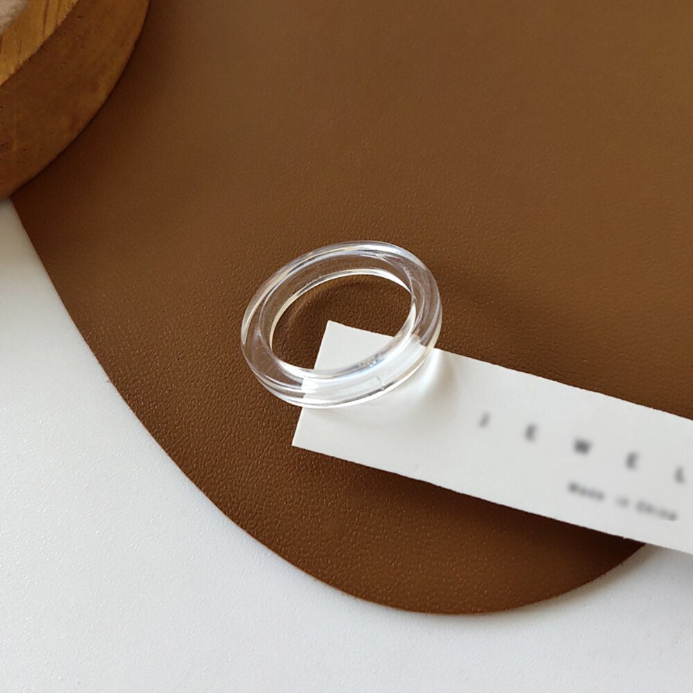 Korean Retro Geometric Color Fruit Ring Korean Version Of INS Wind Transparent Ring Girl Candy Color Fruit Ring