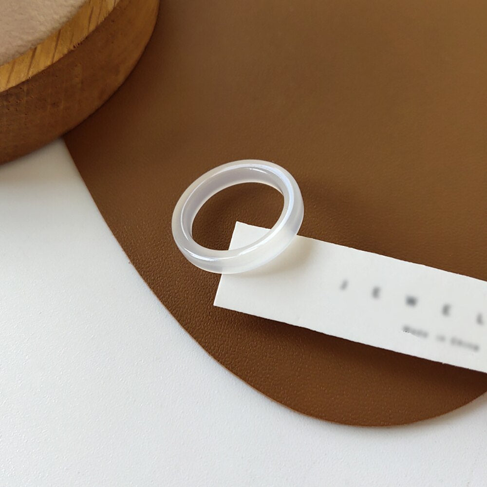 Korean Retro Geometric Color Fruit Ring Korean Version Of INS Wind Transparent Ring Girl Candy Color Fruit Ring