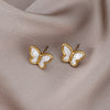 Korean Shell Butterfly Stud Earrings Jewelry Small Fresh Sweet Earing For Woman Cute Elegant Lovely Gifts Fashion