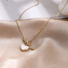 Korean Shell Stone Crystal Love Arrow Necklace Woman Exquisite Wild Short Clavicle Chain Anniversary Gifts Jewelry