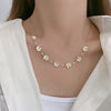Korean Simple Pearl Clavicle Chain Daisy Necklace Vintage SunFlower Necklaces For Women Trendy Short Choker Neck Accessories