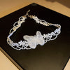 Korean Simple Personality Network Red Tide Liusen Temperament Short Super Fairy Lace Gauze Butterfly Neck Chain Necklace