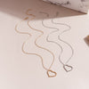 Korean Style Hollow Love Heart Pendant Necklaces for Women Simple Gold Silver Color Long Chain Necklaces Femme Jewelry Gifts