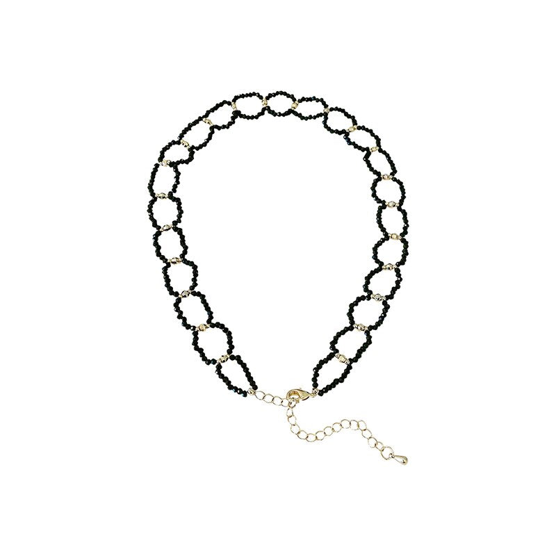 Korean Style Niche Black Gold Tone Necklaces For Women Vintage Irregular Bohemian Clavicle Chain Elegant Charm Jewelry