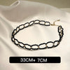 Korean Style Niche Black Gold Tone Necklaces For Women Vintage Irregular Bohemian Clavicle Chain Elegant Charm Jewelry