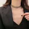 Korean Style Niche Black Gold Tone Necklaces For Women Vintage Irregular Bohemian Clavicle Chain Elegant Charm Jewelry