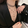 Korean Style Niche Black Gold Tone Necklaces For Women Vintage Irregular Bohemian Clavicle Chain Elegant Charm Jewelry