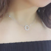 Korean Style Silver Color Crystal Circle Necklaces for Women Statement Christmas Jewelry Kolye Collares 2021